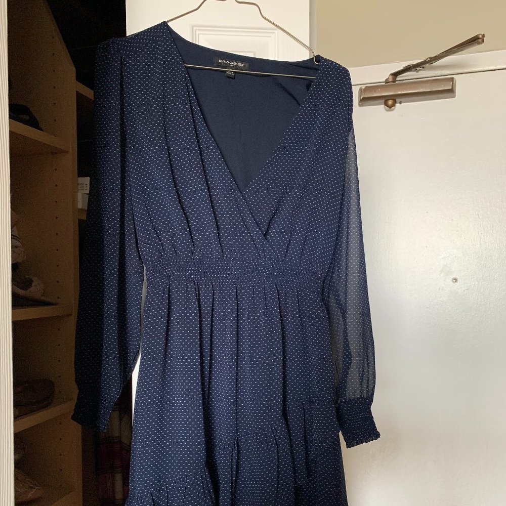 Banana Republic Navy polka dot small dress